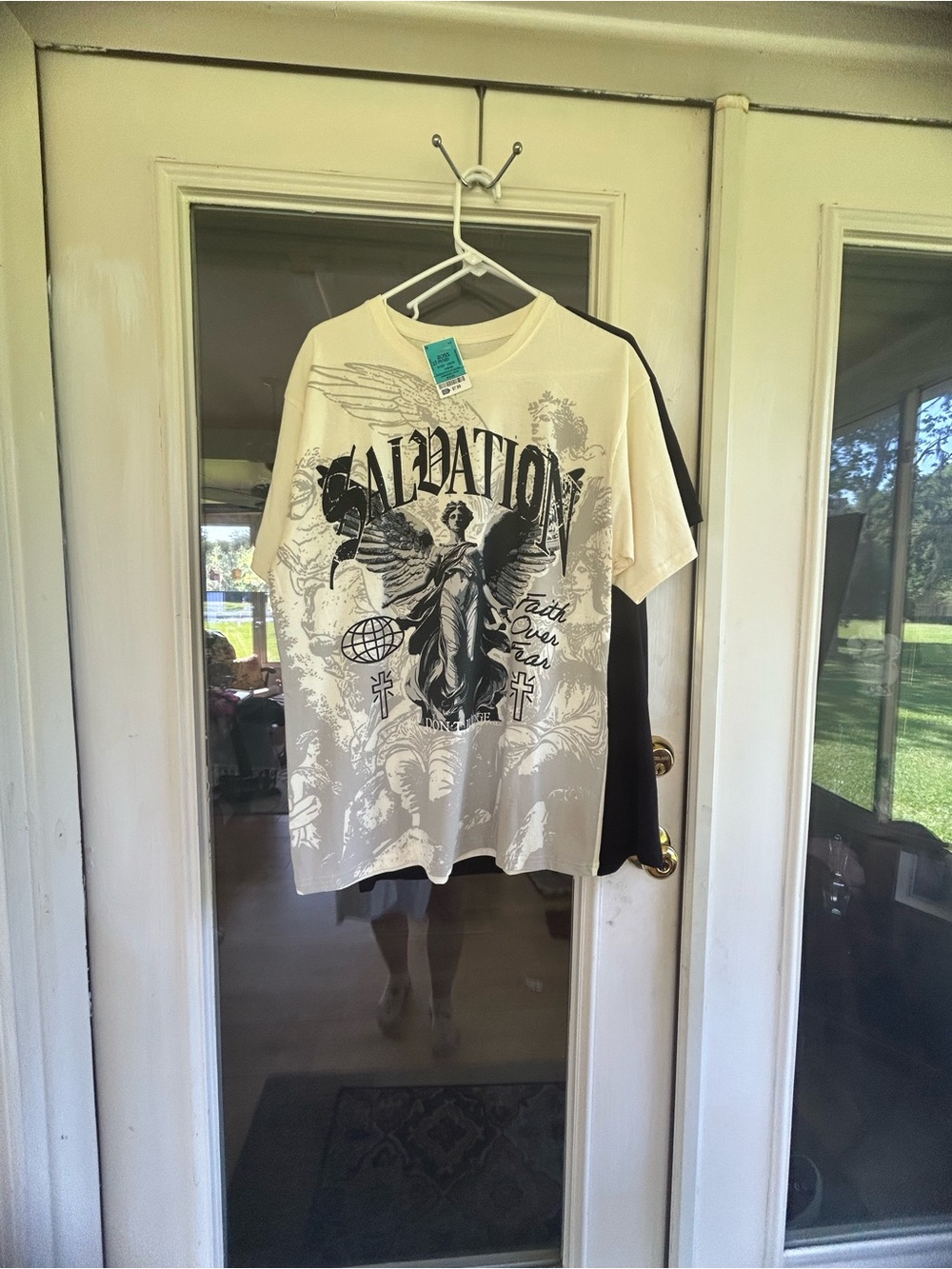 Salvation Graphic Short Sleeve Tee - Cream with Black Print